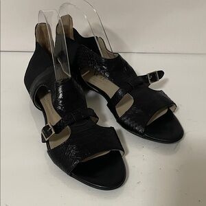 AGL Black Textured Women's Sandals